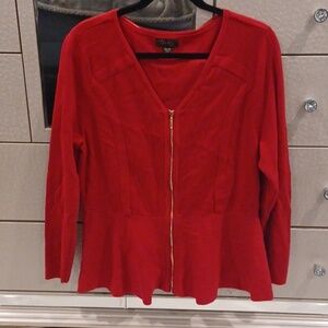 Red zip up sweater XL